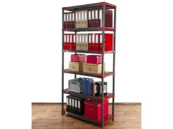 PROREGAL Kunststoffregale^Kunststoffregal Big Grey Bear Extra-Tall HxBxT 220 x 90 x 46 cm Fachlast 160 kg Grau/Rot