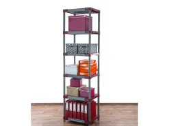 PROREGAL Kunststoffregale^Kunststoffregal Big Grey Bear Extra-Tall HxBxT 220 x 60 x 46 cm Fachlast 160 kg Grau/Rot