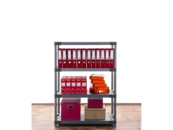 PROREGAL Kellerregale^Kunststoffregal Grey Bear Low HxBxT 138 x 80 x 46 cm Fachlast 120 kg