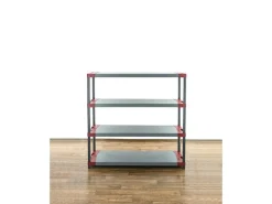 PROREGAL Kunststoffregal Grey Bear Low HxBxT 138 x 130 x 46 cm Fachlast 70 kg Grau/Rot