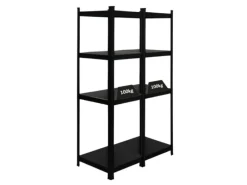 PROREGAL Metallregale|Schwerlastregal^Mega Deal 2 x All Black Series Schwerlastregal Ragnar HxBxT 150 x 45 x 45 cm Fachlast 100 kg Matt Schwarz Kellerregal Steckregal Garagenregal