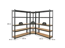 PROREGAL Mega Deal 1 x Eckregal & 2x Schwerlastregal Ragnar HxBxT 180 x 190 x 40 cm Fachlast 175 kg Kellerregal Steckregal Garagenregal