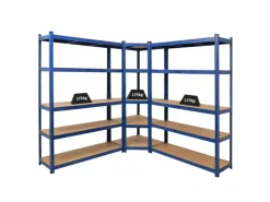 PROREGAL Metallregale|Schwerlastregal^Mega Deal 1 x Eckregal & 2x Schwerlastregal Ragnar HxBxT 180 x 190 x 40 cm Fachlast 175 kg Kellerregal Steckregal Garagenregal