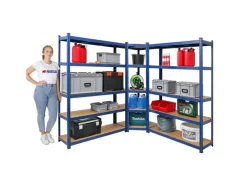 PROREGAL Metallregale|Schwerlastregal^Mega Deal 1 x Eckregal & 2x Schwerlastregal Ragnar HxBxT 180 x 190 x 40 cm Fachlast 175 kg Kellerregal Steckregal Garagenregal