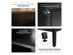 PROREGAL Schränke^Mega Deal 5x Aktenschrank Lion Metall Mit Beinen Metallschrank Doppeltür 76x80x40Cm Kommode 2 Verstellbare Einlegeböden Vintagebraun/Schwarz