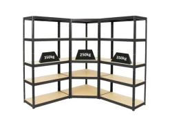 PROREGAL Metallregale|Kellerregale^Mega Deal 1x Eckregal & 2x Schwerlastregal Slim Elephant S Fachlast 250 & 350 kg