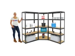 PROREGAL Metallregale|Kellerregale^Mega Deal 1x Eckregal & 2x Schwerlastregal Slim Elephant S Fachlast 250 & 350 kg