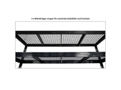 PROREGAL Mega Deal 2x Profi Schwerlastregal Rhino HxBxT 180x200x60cm 4 Gitterrost-Ebenen Fachlast 500kg Schwarz