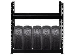 PROREGAL Mega Deal 2x Reifenregal Tiger HxBxT 100 x 110 x 35 cm bis zu 16 Reifen Schwarz
