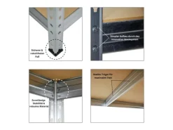 PROREGAL Schwerlastregal^Mega Deal 5x Schwerlastregal Rivet HxBxT 180 x 120 x 45 cm Fachlast 250 kg