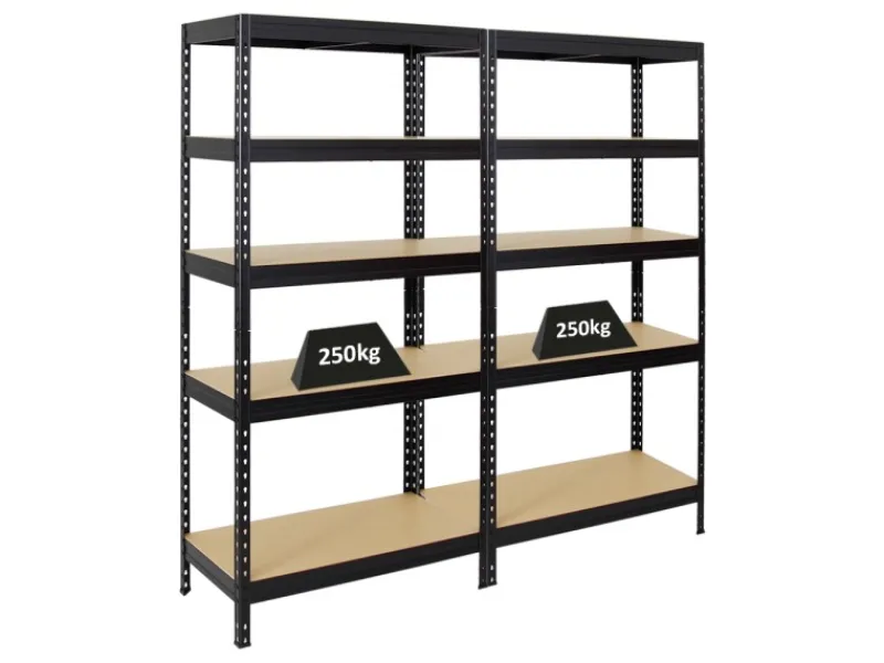 PROREGAL Schwerlastregal^Mega Deal 2x Schwerlastregal Rivet HxBxT 180 x 90 x 45 cm Fachlast 250 kg