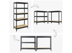 PROREGAL Schwerlastregal^Mega Deal 2x Schwerlastregal Rivet HxBxT 180 x 90 x 45 cm Fachlast 250 kg