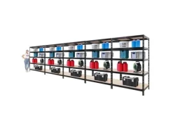 PROREGAL Regalsysteme^Mega Deal 5X Schwerlastregal Tiger HxBxT 180x120x60cm Fachlast 265kg Schwarz