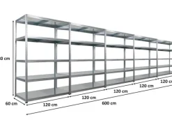 PROREGAL Schwerlastregal^Mega Deal 5x Schwerlastregal Steel Eagle HxBxT 180x120x60cm Fachlast 130kg Verzinkt