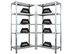 PROREGAL Regalsysteme^Mega Deal 2x Schwerlastregal Ares HxBxT 180x90x40cm Fachlast 125 kg Verzinkt