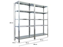 PROREGAL Regalsysteme^Mega Deal 2x Schwerlastregal Ares HxBxT 180x90x40cm Fachlast 125 kg Verzinkt