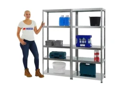 PROREGAL Mega Deal 2x Schwerlastregal Steel Eagle HxBxT 180 x 80 x 40 cm Fachlast 130 kg