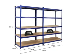 PROREGAL Schwerlastregal^Mega Deal 2x Schwerlastregal Taurus HxBxT 180 x 120 x 60 cm Fachlast 175 kg