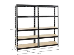 PROREGAL Mega Deal 2x Schwerlastregal Tiger HxBxT 180 x 90 x 45 cm Fachlast 265 kg 5-Ebenen