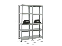 PROREGAL Schwerlastregal^Mega Deal 2x Schwerlastregal Steel Eagle HxBxT 180 x 60 x 40 cm Fachlast 130 kg