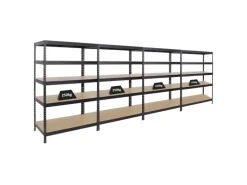 PROREGAL Schwerlastregal^Mega Deal 4x Schwerlastregal Rivet HxBxT 180 x 120 x 60 cm Fachlast 250 kg