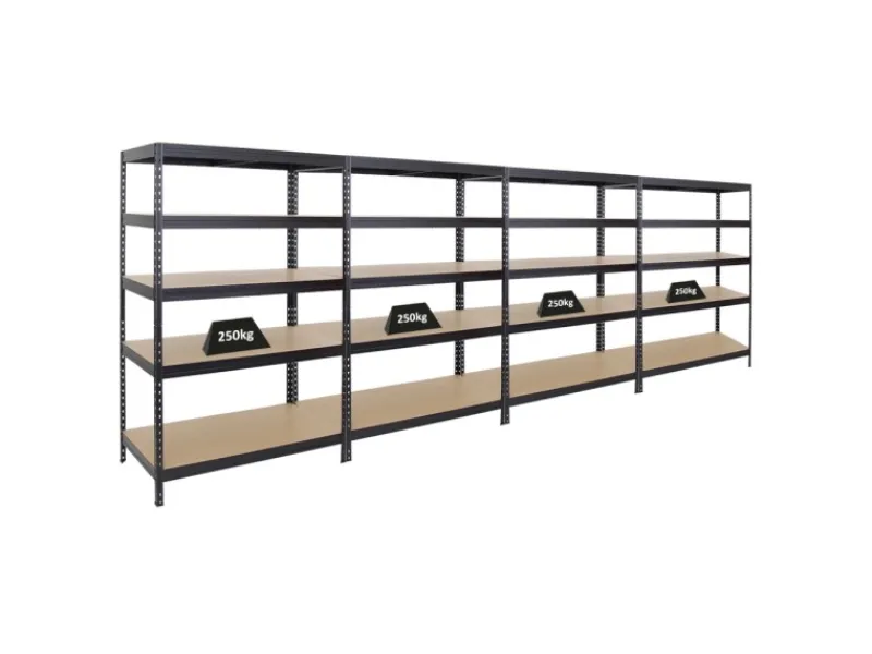 PROREGAL Schwerlastregal^Mega Deal 4x Schwerlastregal Rivet HxBxT 180 x 120 x 60 cm Fachlast 250 kg