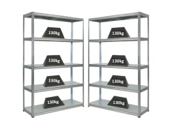 PROREGAL Mega Deal 2x Schwerlastregal Steel Eagle HxBxT 180x120x40 cm Fachlast 130kg Verzinkt