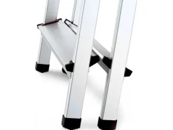 PROREGAL Metal Double Giraffe Doppelseitige-Aluminium-Stufenstehleiter 4 Stufen 125 kg Tragkraft Leiter Trittleiter Stufenleiter Haushaltsleiter