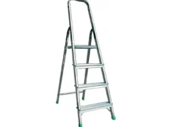 PROREGAL Klapptritte^Metal Single Giraffe Einseitige-Aluminium-Bügelleiter 4 Stufen 153 cm Hoch Leiter Trittleiter Stufenleiter Stehleiter Haushaltsleiter