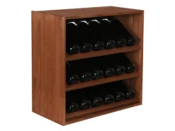 PROREGAL Flaschenregale^Modulares Weinregal Vincellar Mod HxBxT 60 x 60 x 30 cm Schräg Modul Für 18 Flaschen Massives Kiefernholz Geölt