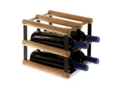 PROREGAL Flaschenregale^Modulares Weinregal Vinotega Mod Metal HxBxT 22,5 x 22,5 x 24,5 cm 2 x 2 Flaschen Massives Kiefernholz Geölt
