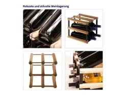 PROREGAL Flaschenregale^Modulares Weinregal Vinotega Mod Metal HxBxT 22,5 x 22,5 x 24,5 cm 2 x 2 Flaschen Massives Kiefernholz Geölt
