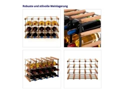 PROREGAL Flaschenregale^Modulares Weinregal Vinotega Mod Metal HxBxT 32,5 x 52,5 x 24,5 cm 5 x 3 Flaschen Massives Kiefernholz Geölt