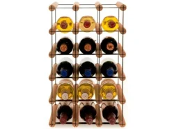 PROREGAL Modulares Weinregal Vinotega Mod Metal HxBxT 52,5 x 32,5 x 24,5 cm 3 x 5 Flaschen Massives Kiefernholz Geölt