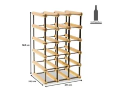 PROREGAL Modulares Weinregal Vinotega Mod Metal HxBxT 52,5 x 32,5 x 24,5 cm 3 x 5 Flaschen Massives Kiefernholz Geölt