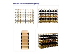 PROREGAL Flaschenregale^Modulares Weinregal Vinotega Mod Metal HxBxT 52,5 x 72,5 x 24,5 cm 7 x 5 Flaschen Massives Kiefernholz Geölt