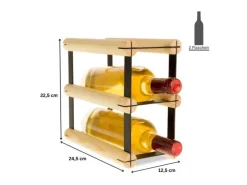 PROREGAL Flaschenregale^Modulares Weinregal Vinotega Mod Metal HxBxT 22,5 x 12,5 x 24,5 cm 1 x 2 Flaschen Massives Kiefernholz Natur