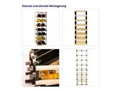 PROREGAL Modulares Weinregal Vinotega Mod Metal HxBxT 72,5 x 22,5 x 24,5 cm 2 x 7 Flaschen Massives Kiefernholz Geölt