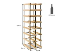 PROREGAL Modulares Weinregal Vinotega Mod Metal HxBxT 72,5 x 22,5 x 24,5 cm 2 x 7 Flaschen Massives Kiefernholz Geölt