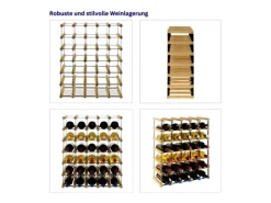 PROREGAL Modulares Weinregal Vinotega Mod Metal HxBxT 62,5 x 52,5 x 24,5 cm 5 x 6 Flaschen Massives Kiefernholz Geölt