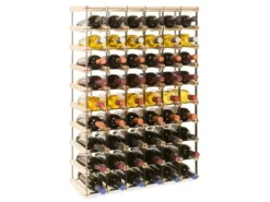 PROREGAL Flaschenregale^Modulares Weinregal Vinotega Mod Metal HxBxT 92,5 x 62,5 x 24,5 cm 6 x 9 Flaschen Massives Kiefernholz Natur