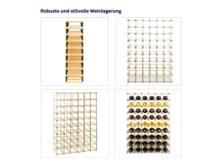 PROREGAL Flaschenregale^Modulares Weinregal Vinotega Mod Metal HxBxT 92,5 x 62,5 x 24,5 cm 6 x 9 Flaschen Massives Kiefernholz Natur