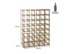 PROREGAL Modulares Weinregal Vinotega Mod Metal HxBxT 72,5 x 52,5 x 24,5 cm 5 x 7 Flaschen Massives Kiefernholz Natur