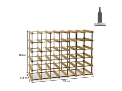 PROREGAL Flaschenregale^Modulares Weinregal Vinotega Mod Metal HxBxT 52,5 x 72,5 x 24,5 cm 7 x 5 Flaschen Massives Kiefernholz Natur