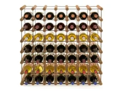 PROREGAL Modulares Weinregal Vinotega Mod Metal HxBxT 72,5 x 72,5 x 24,5 cm 7 x 7 Flaschen Massives Kiefernholz Geölt