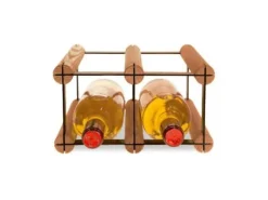 PROREGAL Modulares Weinregal Vinotega Mod Metal HxBxT 12,5 x 22,5 x 24,5 cm 2 x 1 Flaschen Massives Kiefernholz Geölt