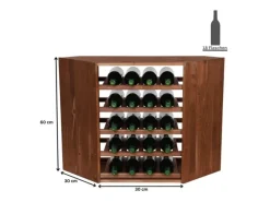 PROREGAL Flaschenregale^Modulares Weinregal Vincellar Mod HxBxT 60 x 30 x 30 cm Eckmodul Für 18 Flaschen Massives Kiefernholz Geölt