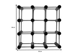 PROREGAL Flaschenregale^Modulares Weinregal Vinotega Mod HxBxT 36 x 36 x 24 cm 2 x 9 Flaschen Massives Kiefernholz Grau Geölt
