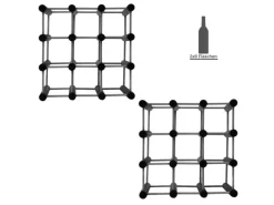PROREGAL Flaschenregale^Modulares Weinregal Vinotega Mod HxBxT 36 x 36 x 24 cm 2 x 9 Flaschen Massives Kiefernholz Grau Geölt