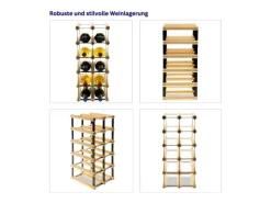 PROREGAL Flaschenregale^Modulares Weinregal Vinotega Mod Metal HxBxT 52,5 x 22,5 x 24,5 cm 2 x 5 Flaschen Massives Kiefernholz Geölt